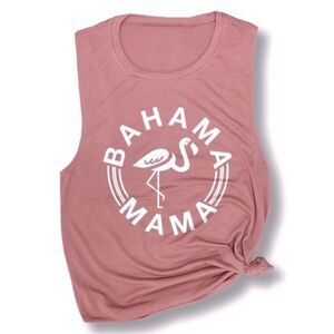 Spunky Pineapple • Bahama Mama Funny Graphic Muscle Tee • Mauve • Medium